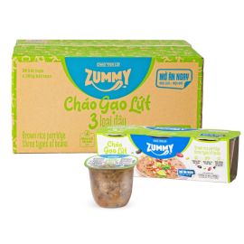 Cháo Tiện Lợi Zummy - 3 loại đậu (Thùng 24 bát)