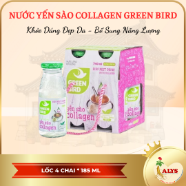 Lốc Green bird - Nước Uống Bổ Dưỡng Yến Sào và Collagen - (6 chai*185ml)