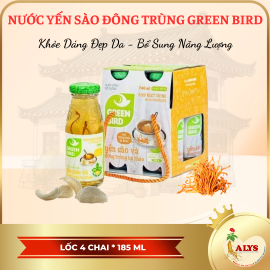 Lốc Green bird - Nước Uống Bổ Dưỡng Yến Sào và Đông Trùng Hạ Thảo 185ml - (6 chai*185ml)
