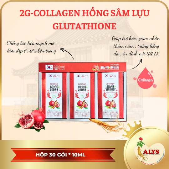 2G – Collagen Hồng sâm lựu Glutathione (10ml x 30stick) – Daedong