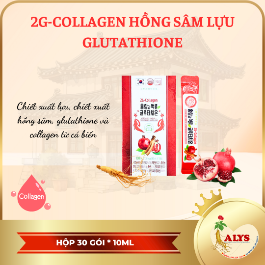 2G – Collagen Hồng sâm lựu Glutathione (10ml x 30stick) – Daedong