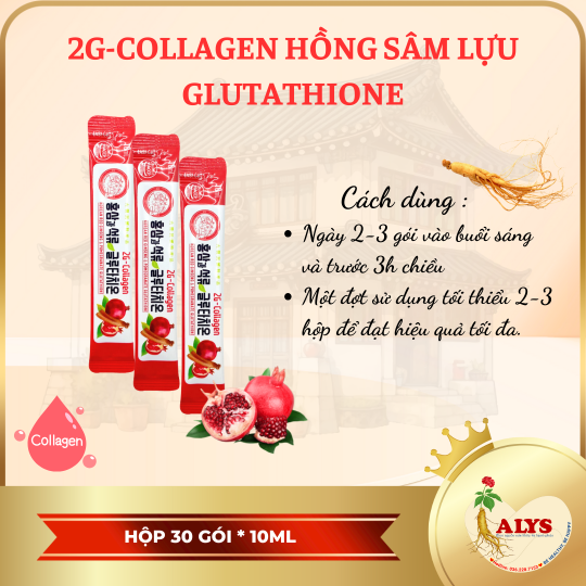 2G – Collagen Hồng sâm lựu Glutathione (10ml x 30stick) – Daedong