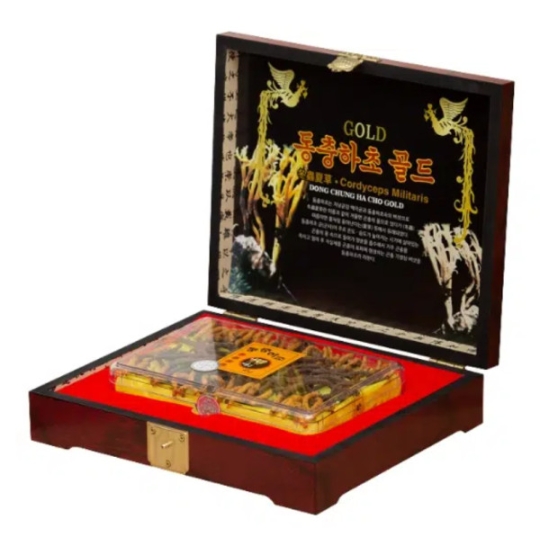 Đông Trùng Hạ Thảo Hàn Quốc Nguyên Con hộp gỗ 45g