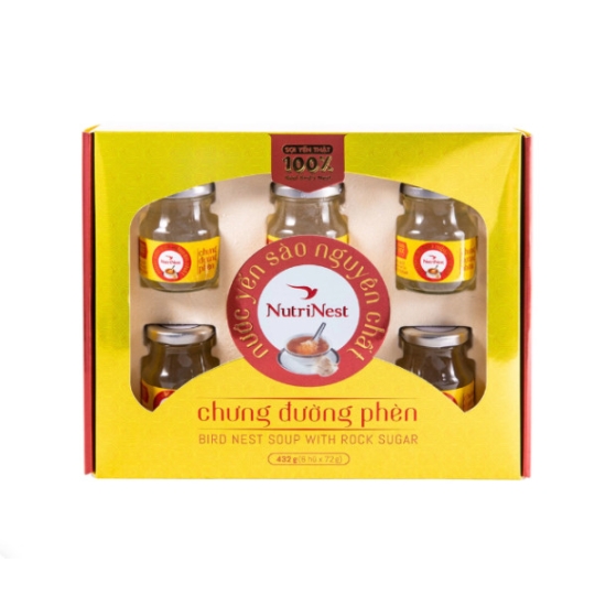 NutriNest - Nước Yến Sào Nguyên Chất Chưng Đường Phèn - Hũ đơn 72g
