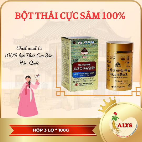 Bột thái cực sâm 100% (100g x 3)-4mg/g – Daedong