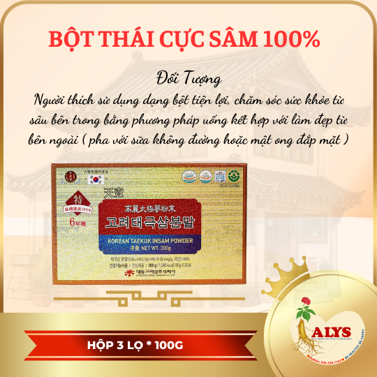 Bột thái cực sâm 100% (100g x 3)-4mg/g – Daedong
