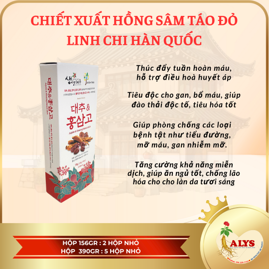 Chiết xuất hồng sâm táo đỏ linh chi Hàn Quốc