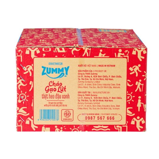 Cháo Tiện Lợi Zummy - Thịt Heo Đậu Xanh (Thùng 24 bát)