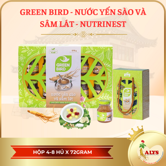 Green Bird - Nước yến xào và sâm lát (4 hủ x 72gr)