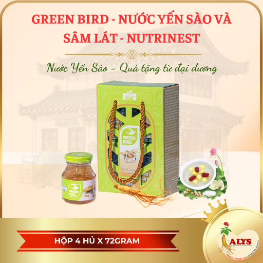 Green Bird - Nước yến xào và sâm lát (4 hủ x 72gr)
