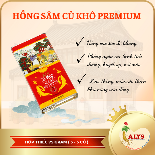 Hồng sâm củ khô 150g (16-25 củ) Premium