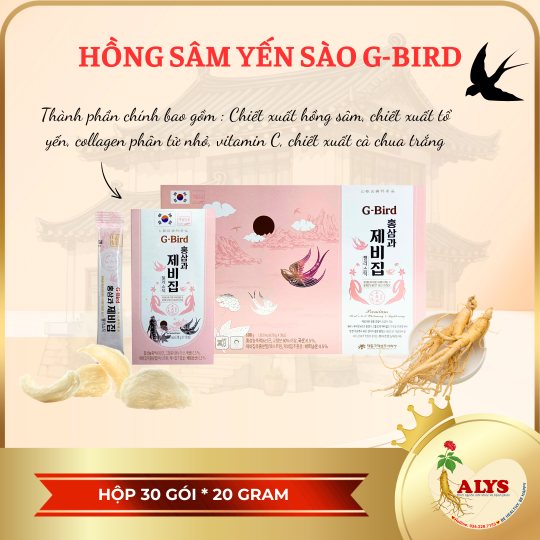 Hồng sâm yến sào G-BIRD (20g x 30 stick dạng thạch) – Daedong