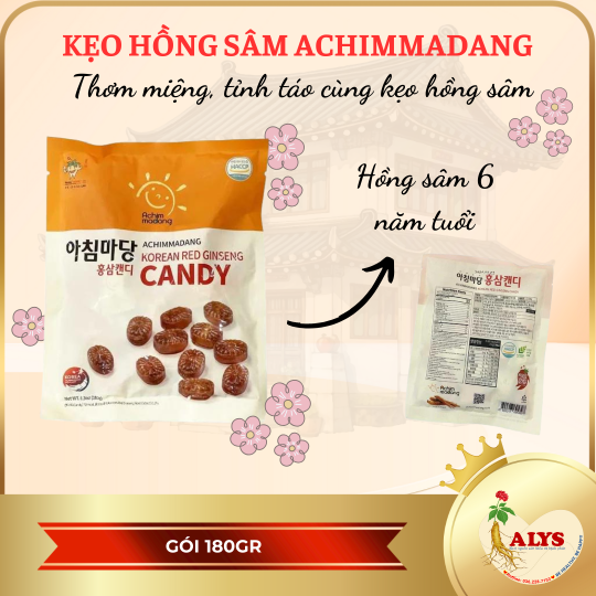 Kẹo hồng sâm (gói 180gr ) - AChimmadang 