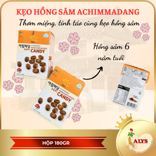 Kẹo hồng sâm (hộp 180gr) - AChimmadang