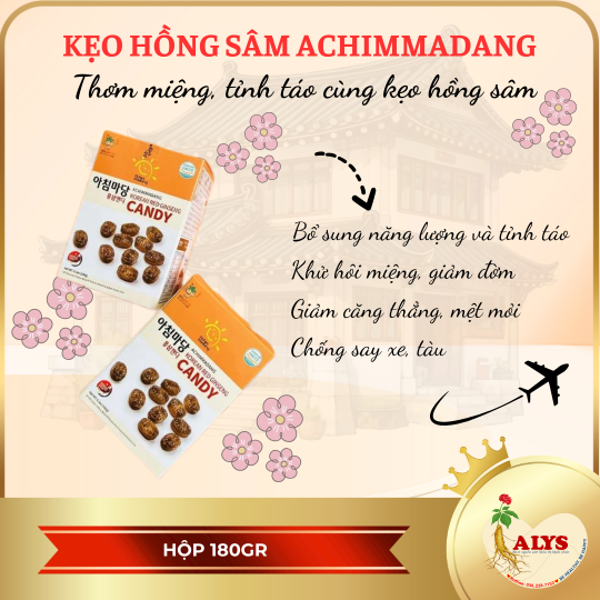 Kẹo hồng sâm (hộp 180gr) - AChimmadang