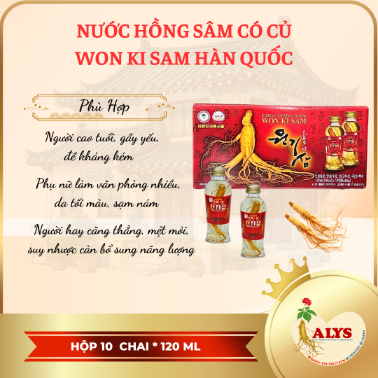 Nước hồng sâm có củ Won Ki Sam Hàn Quốc