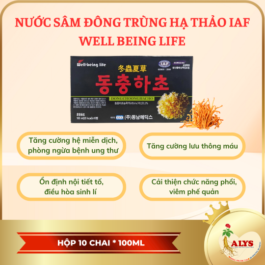 Nước Đông Trùng Hạ Thảo - IAF (hộp 10 chai x 100ml)