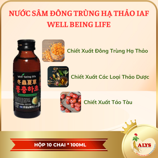 Nước Đông Trùng Hạ Thảo - IAF (hộp 10 chai x 100ml)