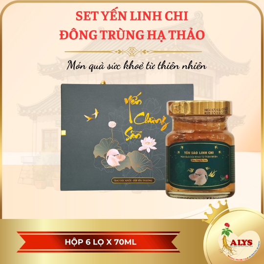 Set yến linh chi đông trùng hạ thảo (6 lọ x 70ml)
