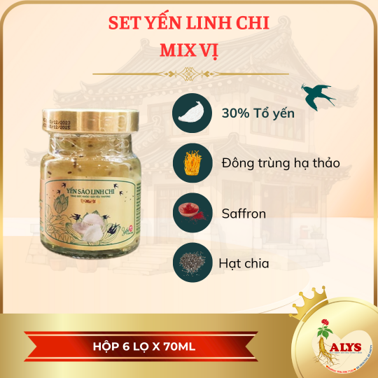 Set yến linh chi mix vị (6 lọ x 70ml)