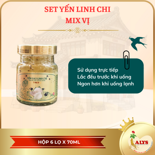 Set yến linh chi mix vị (6 lọ x 70ml)