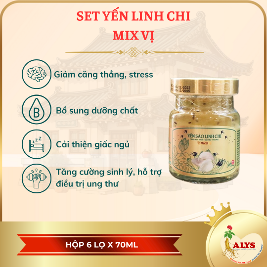 Set yến linh chi mix vị (6 lọ x 70ml)